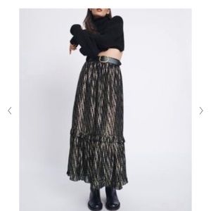 Zara Metallic Thread Skirt Medium 2741/20